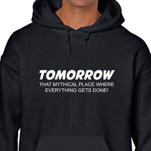 New Tomorrow That Mythical Place Black Hoodie Fleece Sweatshirt